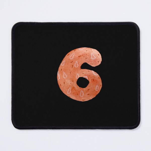 Item preview, Number six textured red a watercolor sketch black designed and sold by Yana Mustafina | Boho Soulful Designs.