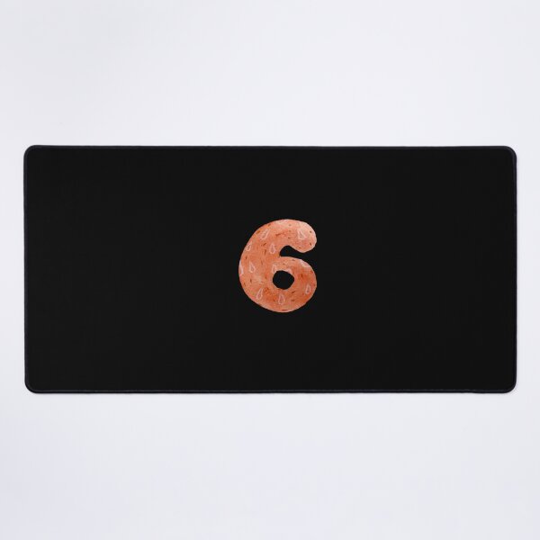 Item preview, Number six textured red a watercolor sketch black designed and sold by Yana Mustafina | Boho Soulful Designs.