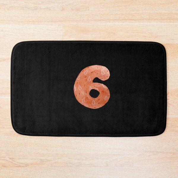 Item preview, Number six textured red a watercolor sketch black designed and sold by Yana Mustafina | Boho Soulful Designs.