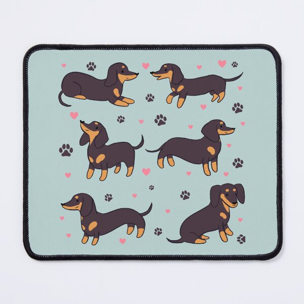 Item preview, Dachshund sticker pack - a cute cartoon dachshund dog illustration pattern for dachshund owners designed and sold by Yarafantasyart.