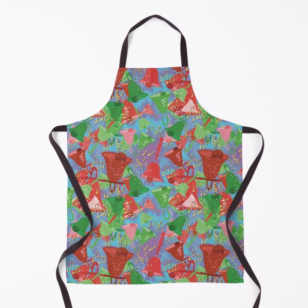Item preview, Blue Snowing White Christmas Colorful Handbells And Notes Holiday Pattern designed and sold by SubtleSplit.