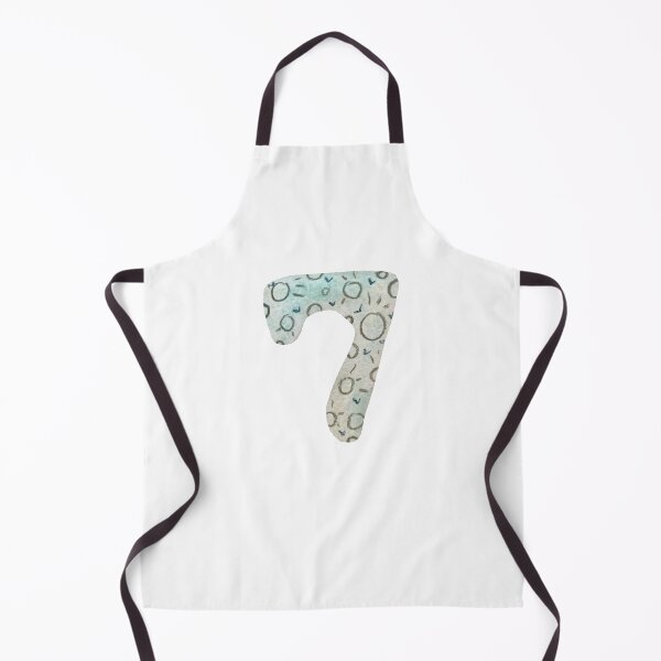 Item preview, Number seven textured blue a watercolor sketch designed and sold by Yana Mustafina | Boho Soulful Designs.