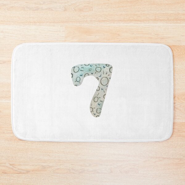 Item preview, Number seven textured blue a watercolor sketch  designed and sold by Yana Mustafina | Boho Soulful Designs.