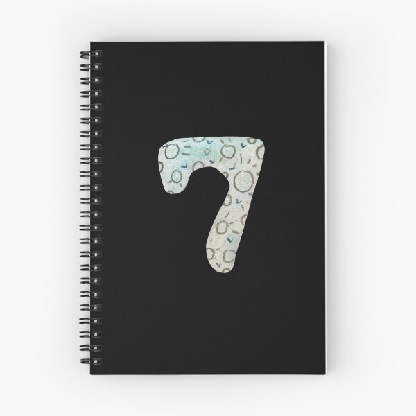 Item preview, Number seven textured blue a watercolor sketch black designed and sold by Yana Mustafina | Boho Soulful Designs.