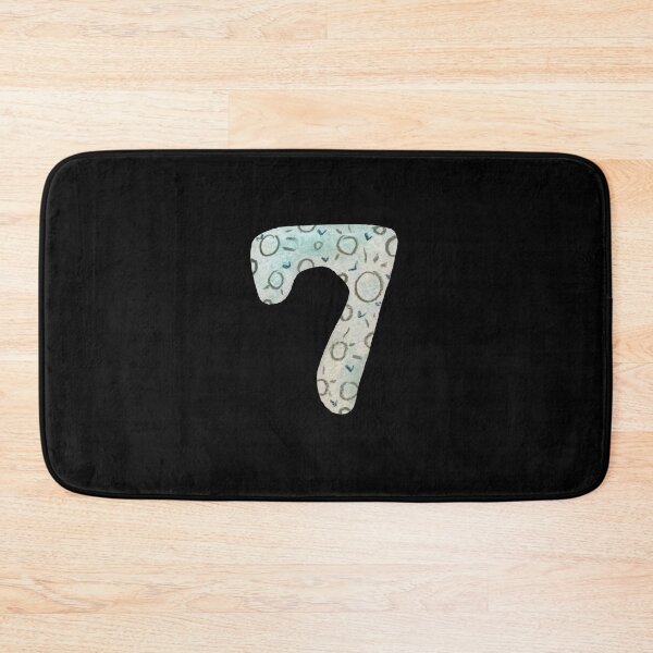 Item preview, Number seven textured blue a watercolor sketch black designed and sold by Yana Mustafina | Boho Soulful Designs.