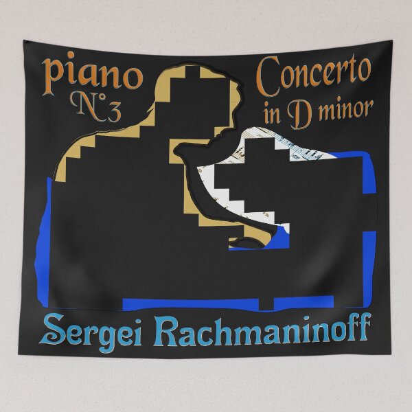 Item preview,  AMAZING ABSTRACT MINIMALIST PORTRAIT OF SERGEI RACHMANINOFF PIANIST MUSICIAN COMPOSER CONDUCTOR - CLASSICAL MUSIC SCORE - PIANO CONCERTO N°3 IN D MINOR designed and sold by Ralek.