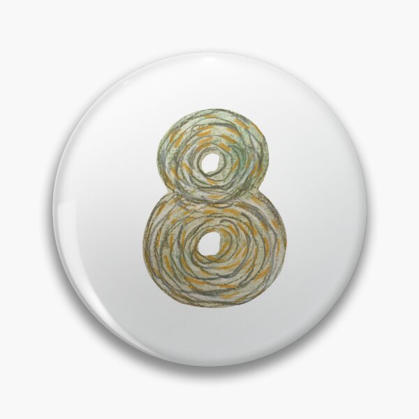 Item preview, Number eight textured green a watercolor sketch  designed and sold by Yana Mustafina | Boho Soulful Designs.