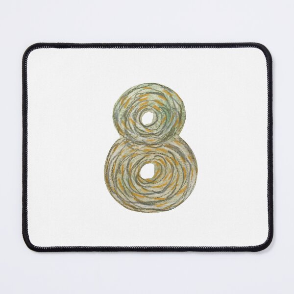 Item preview, Number eight textured green a watercolor sketch designed and sold by Yana Mustafina | Boho Soulful Designs.