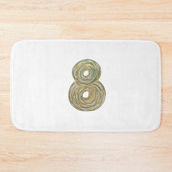 Item preview, Number eight textured green a watercolor sketch  designed and sold by Yana Mustafina | Boho Soulful Designs.