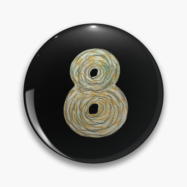 Item preview, Number eight textured green a watercolor sketch black designed and sold by Yana Mustafina | Boho Soulful Designs.