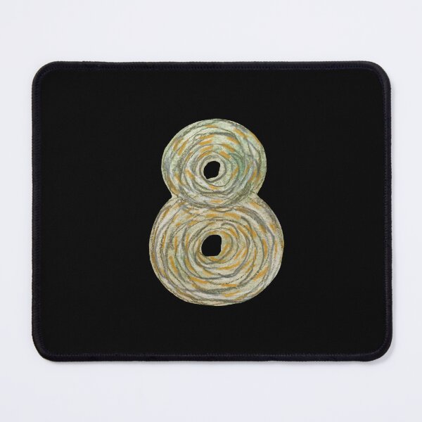 Item preview, Number eight textured green a watercolor sketch black designed and sold by Yana Mustafina | Boho Soulful Designs.