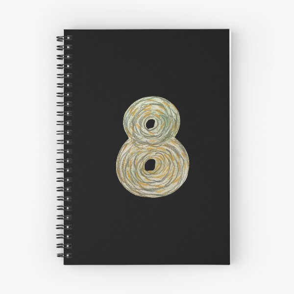 Item preview, Number eight textured green a watercolor sketch black designed and sold by Yana Mustafina | Boho Soulful Designs.
