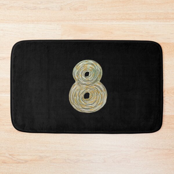 Item preview, Number eight textured green a watercolor sketch black designed and sold by Yana Mustafina | Boho Soulful Designs.