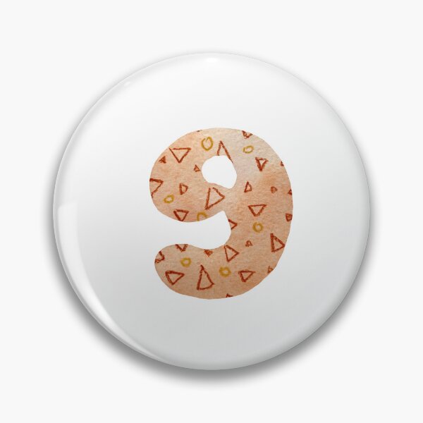 Item preview, Number nine textured peach a watercolor sketch  designed and sold by Yana Mustafina | Boho Soulful Designs.