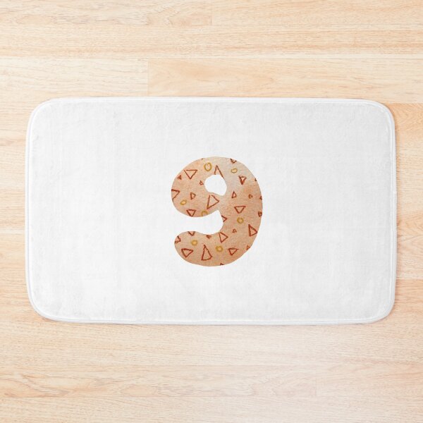 Item preview, Number nine textured peach a watercolor sketch  designed and sold by Yana Mustafina | Boho Soulful Designs.