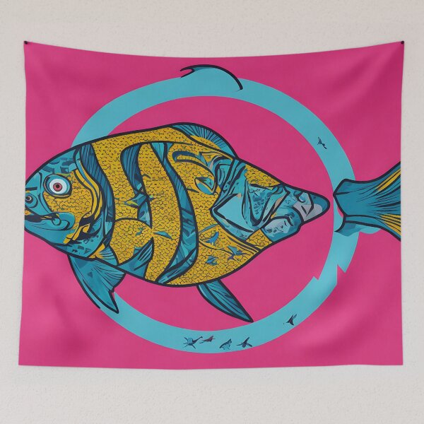 Artikelvorschau, Fish logo, geometric, vector, symmetrical, minimalism entworfen und verkauft von DrawItOnce.