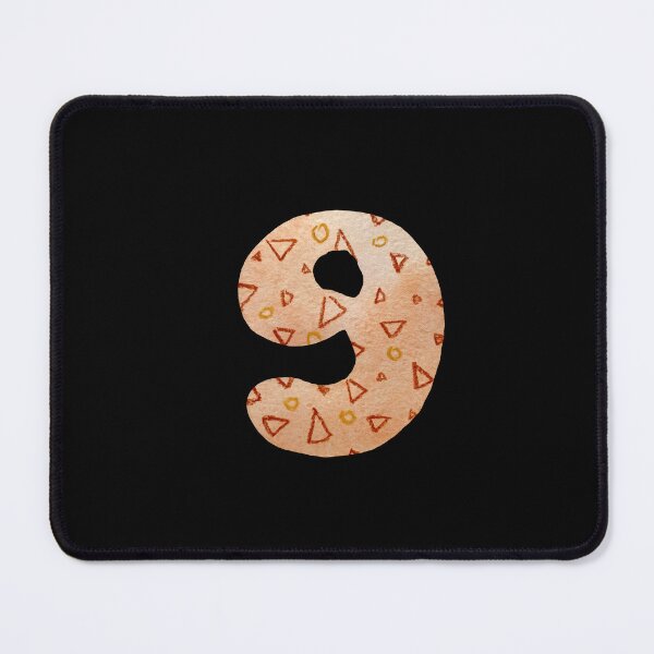 Item preview, Number nine textured peach a watercolor sketch black designed and sold by Yana Mustafina | Boho Soulful Designs.