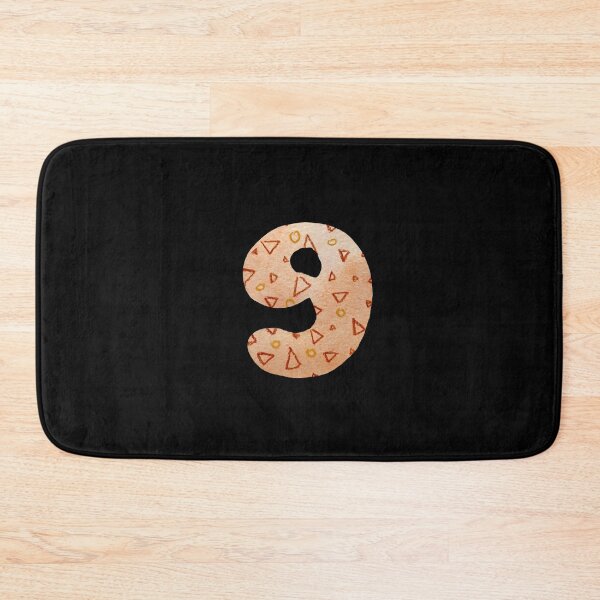 Item preview, Number nine textured peach a watercolor sketch black designed and sold by Yana Mustafina | Boho Soulful Designs.
