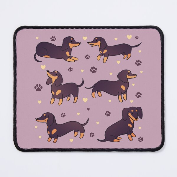 Item preview, Dachshund 6 pack - a cute cartoon dachshund dog illustration pattern for dachshund owners designed and sold by Yarafantasyart.