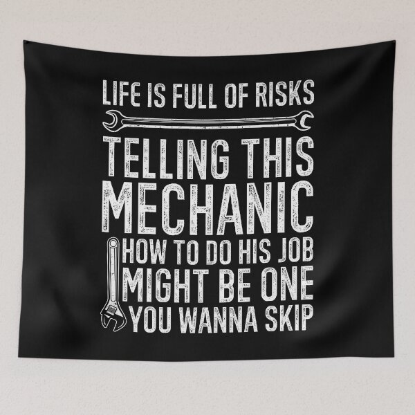 Item preview, Life Is Full Of Risk Funny Car Mechanic Auto Garage Technician designed and sold by abulfaruque.