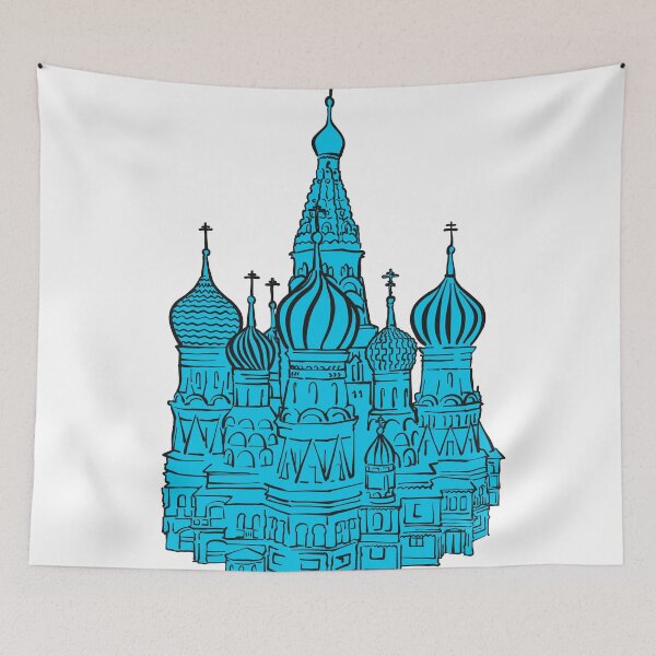 Item preview, Moscow Kremlin illustration with colored backplate. designed and sold by hebstreit.