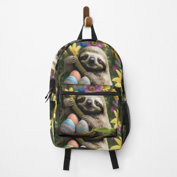 Item preview, Easter Sloth in Springtime with Eggs and Basket designed and sold by Vicki Noble Art.