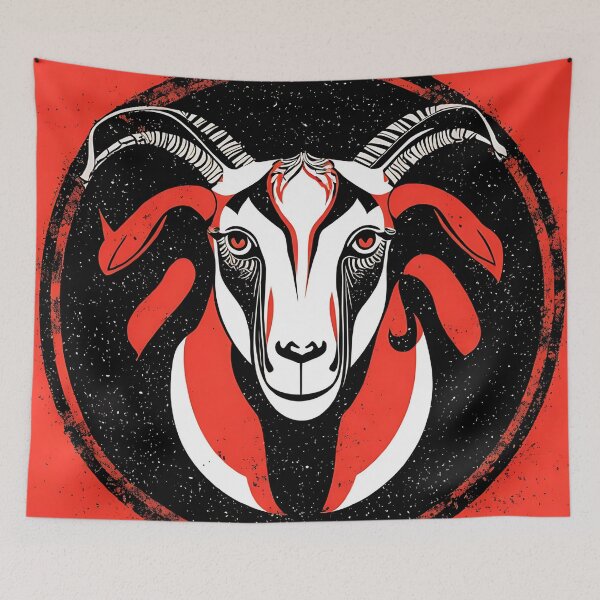 Item preview, Goat logo, geometric, vector, symmetrical, minimalism designed and sold by DrawItOnce.
