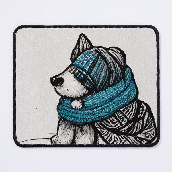 Item preview, Puppy bundled up in winter clothes designed and sold by Galviato.