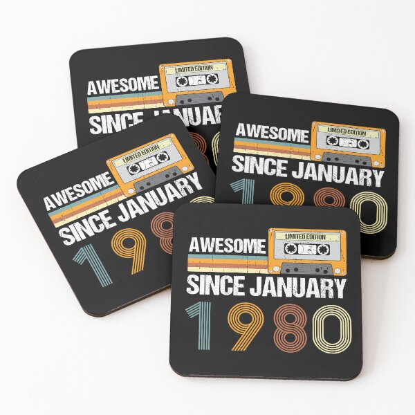 Item preview, Awesome Since January 1980 | 43th Birthday Gifts | 43 Years Old Gifts designed and sold by AMINE  ★★★★★.