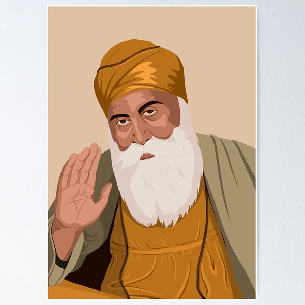 Item preview, Guru Nanak Dev Ji Stickers, Guru Nanak T-shirt, Guru Nanak Art designed and sold by TheArtsAvenue.