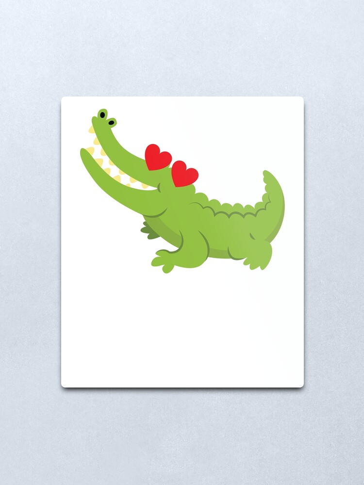 Lámina metálica «Emoji de cocodrilo» de HippoEmo | Redbubble