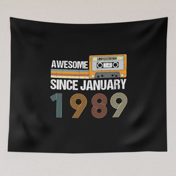 Item preview, Awesome Since January 1989 | 34th Birthday Gifts | 34 Years Old Gifts designed and sold by AMINE  ★★★★★.