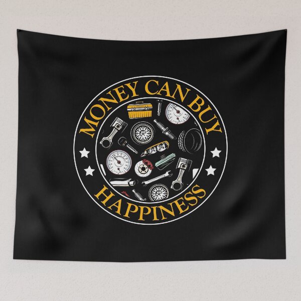 Item preview, Money Can Buy Happiness Funny Car Guy Racing Drifting Car Parts Auto Mechanic designed and sold by abulfaruque.