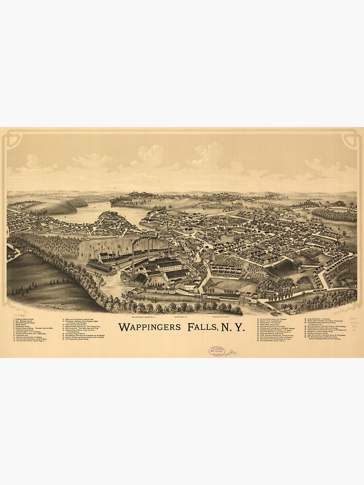 "Wappingers Falls, New York (c1889)" Sticker for Sale by allhistory