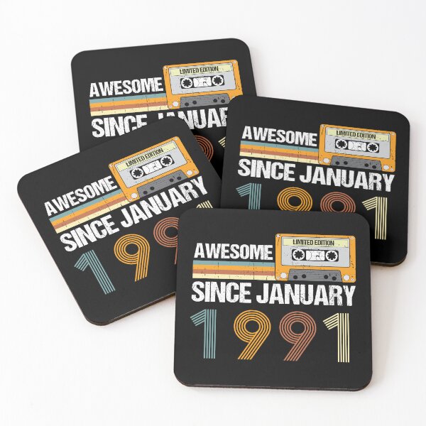 Item preview, Awesome Since January 1991 | 33th Birthday Gifts | 33 Years Old Gifts designed and sold by AMINE  ★★★★★.
