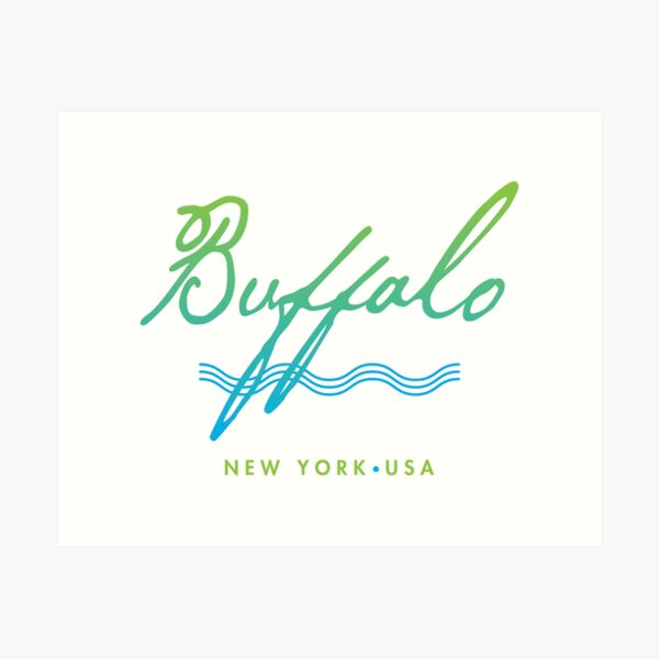 Item preview, Buffalo New York Typographic Design designed and sold by Futurebeachbum.
