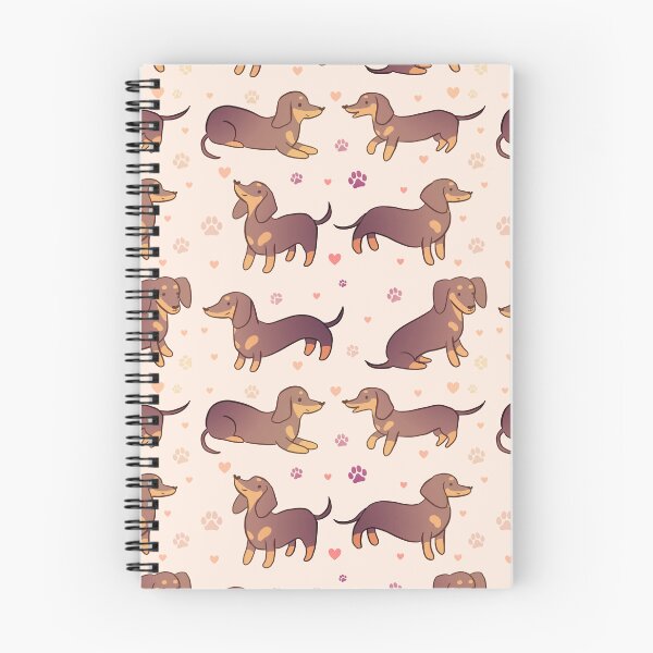 Item preview, Dachshund chocolate and tan pack - a cute cartoon dachshund dog illustration pattern for dachshund owners designed and sold by Yarafantasyart.