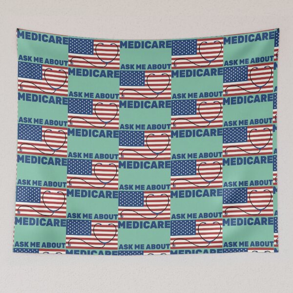 Item preview, Ask Me About Medicare Health Insurance Sales Agent usa Flag              designed and sold by Suberdesigns.