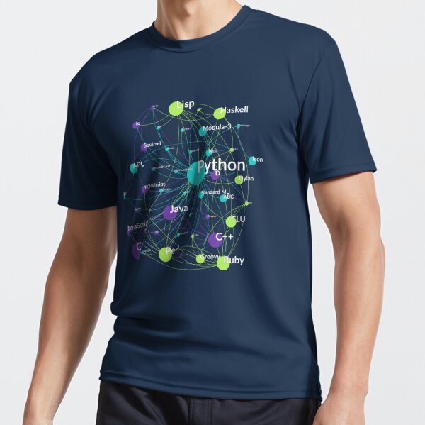 Python Programming Language Influence Network Graph | Active T-Shirt