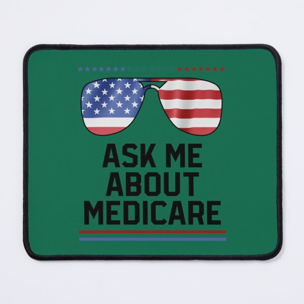 Item preview, Ask Me About Medicare Health Insurance Sales Agent Glasses usa Flag designed and sold by Suberdesigns.