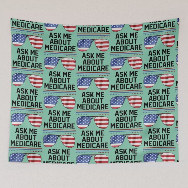Item preview, Ask Me About Medicare Health Insurance Sales Agent Glasses usa Flag   designed and sold by Suberdesigns.