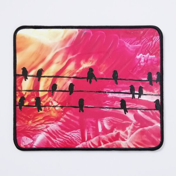 Item preview, Birds on wires in a flaming sunset designed and sold by JodieWeaver.