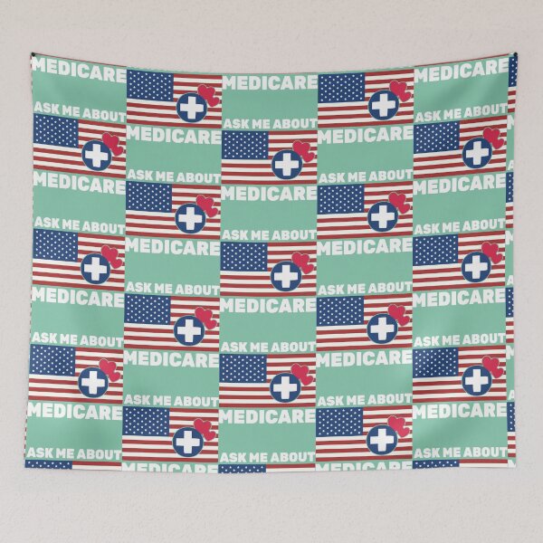 Item preview, Ask Me About Medicare Health Insurance Sales Agent usa Flag                designed and sold by Suberdesigns.