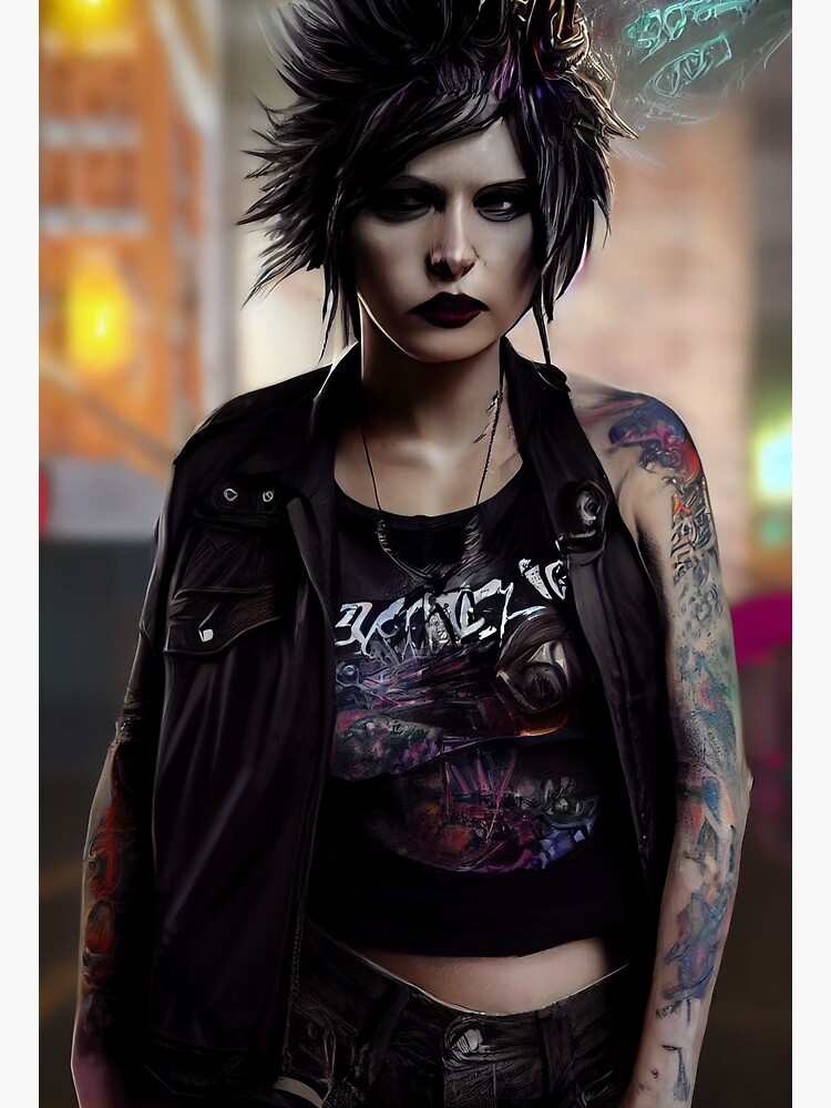 Punk Rock Girl Portrait Punks Not Dead Poster For Sale By