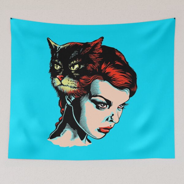 Item preview, Woman with a cat in her hair designed and sold by olazlo.