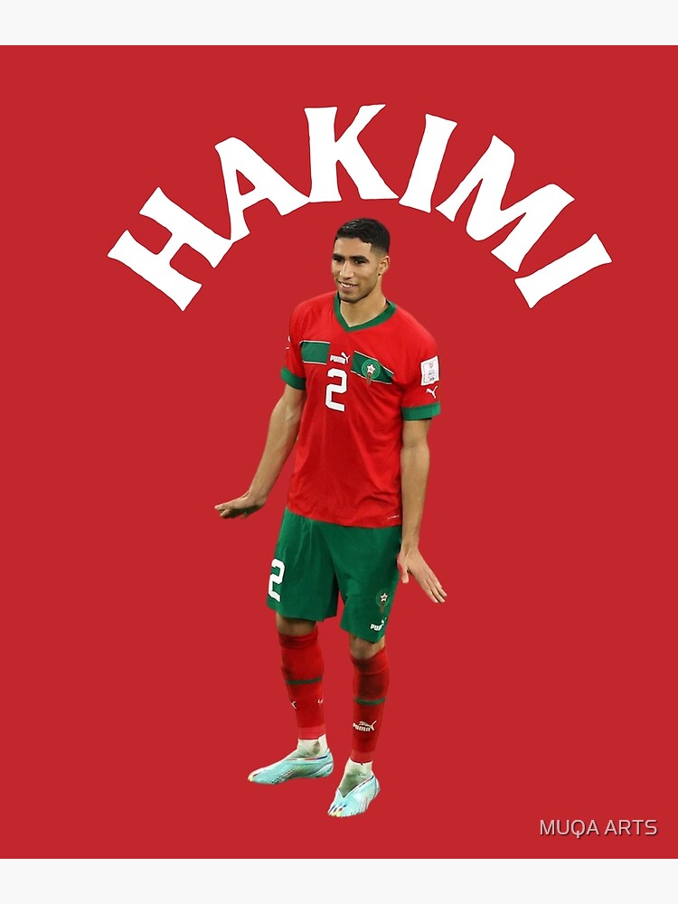 Affiche Achraf Hakimi Maroc 2022 Domicile, Coupe Du Monde, Recto/verso Par Footpress®