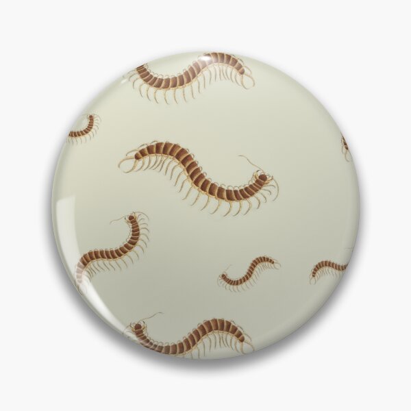 Item preview, Tiled pattern Amber and brown Centipede on neutral taupe Background modeled after antique biology book illustration from 1803 designed and sold by Vicki Noble Art.