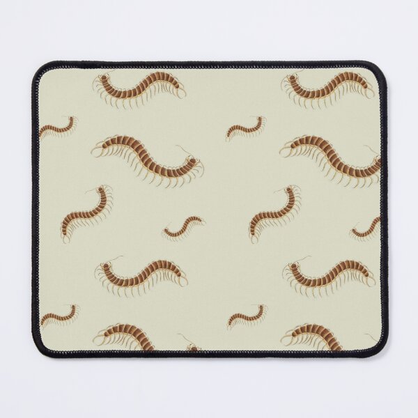 Item preview, Tiled pattern Amber and brown Centipede on neutral taupe Background modeled after antique biology book illustration from 1803 designed and sold by Vicki Noble Art.