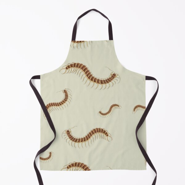 Item preview, Tiled pattern Amber and brown Centipede on neutral taupe Background modeled after antique biology book illustration from 1803 designed and sold by Vicki Noble Art.