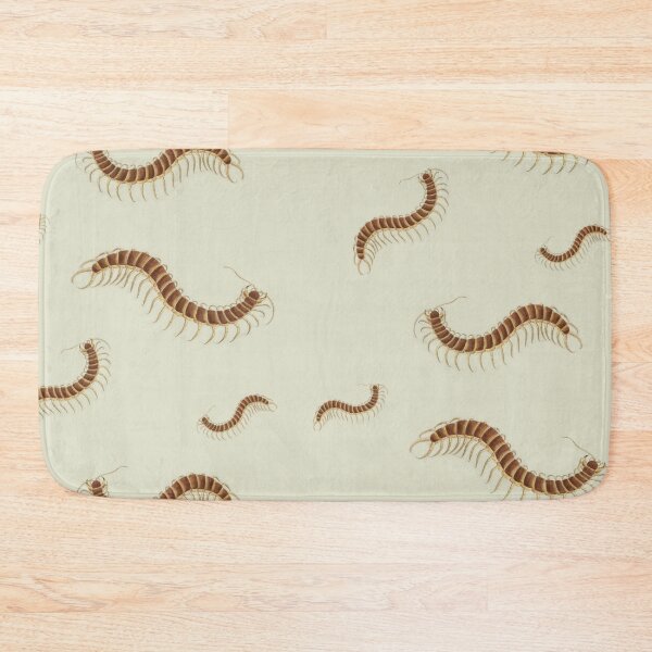 Item preview, Tiled pattern Amber and brown Centipede on neutral taupe Background modeled after antique biology book illustration from 1803 designed and sold by Vicki Noble Art.
